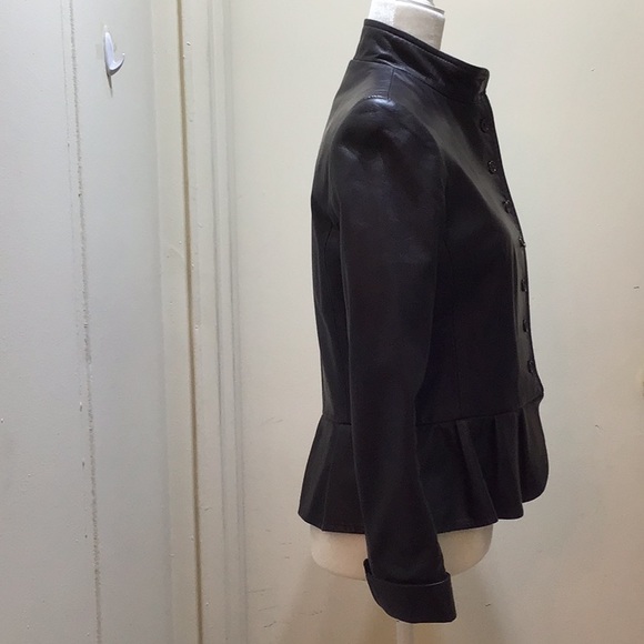 CARINA NEW YORK WOMEN BROWN LONG SLEEVES LEATHER JACKET SZ 6 - Picture 3 of 14